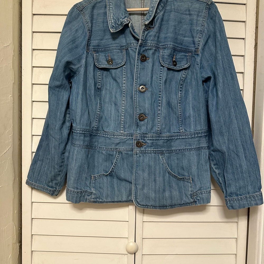 C.J. Banks Light Wash Denim Button-Up Jean Jacket Sz X